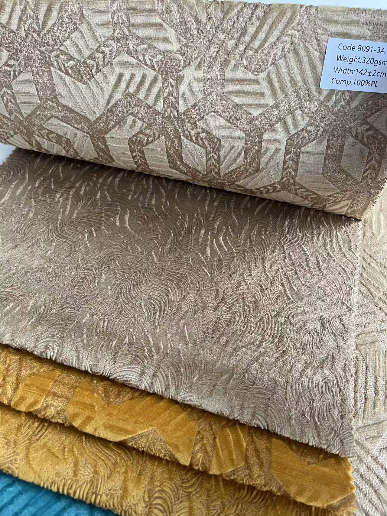 Breathable Knitted Velvet Sofa Fabric Colorful For Decoration Sofa Fabric Factory