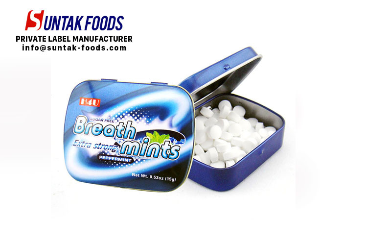 Powerful Fresh Breath Peppermint Hard Candy In Colorful Tin Box