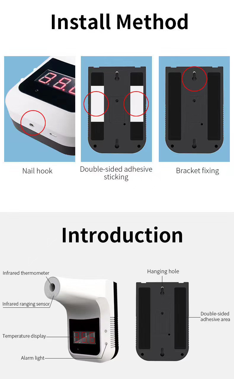 170*115*140mm 0.5s Non Contact Forehead Thermometer