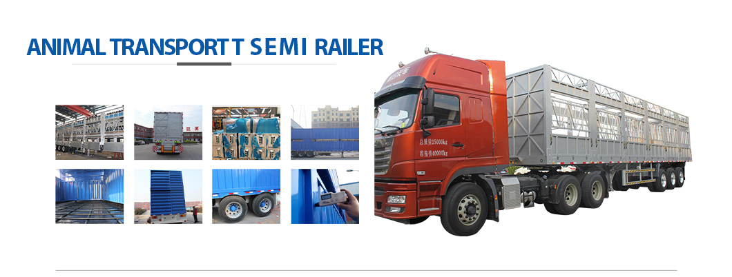 3 Axle Cargo Transport Truck Trailers for Cattle Carrier Steel Farm Fence Semi Trailers