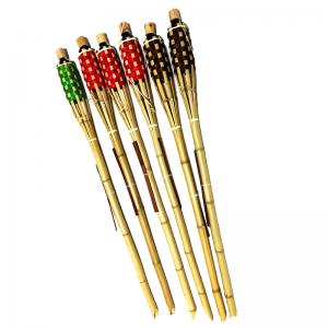  120cm Bamboo Torches With Waterproof Metal Wide Mouth Oil Canister Manufactures