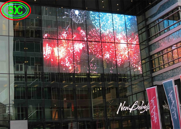 Full color TL12.5 MM 86% Transparent LED Screen display Airport / commercial mall use