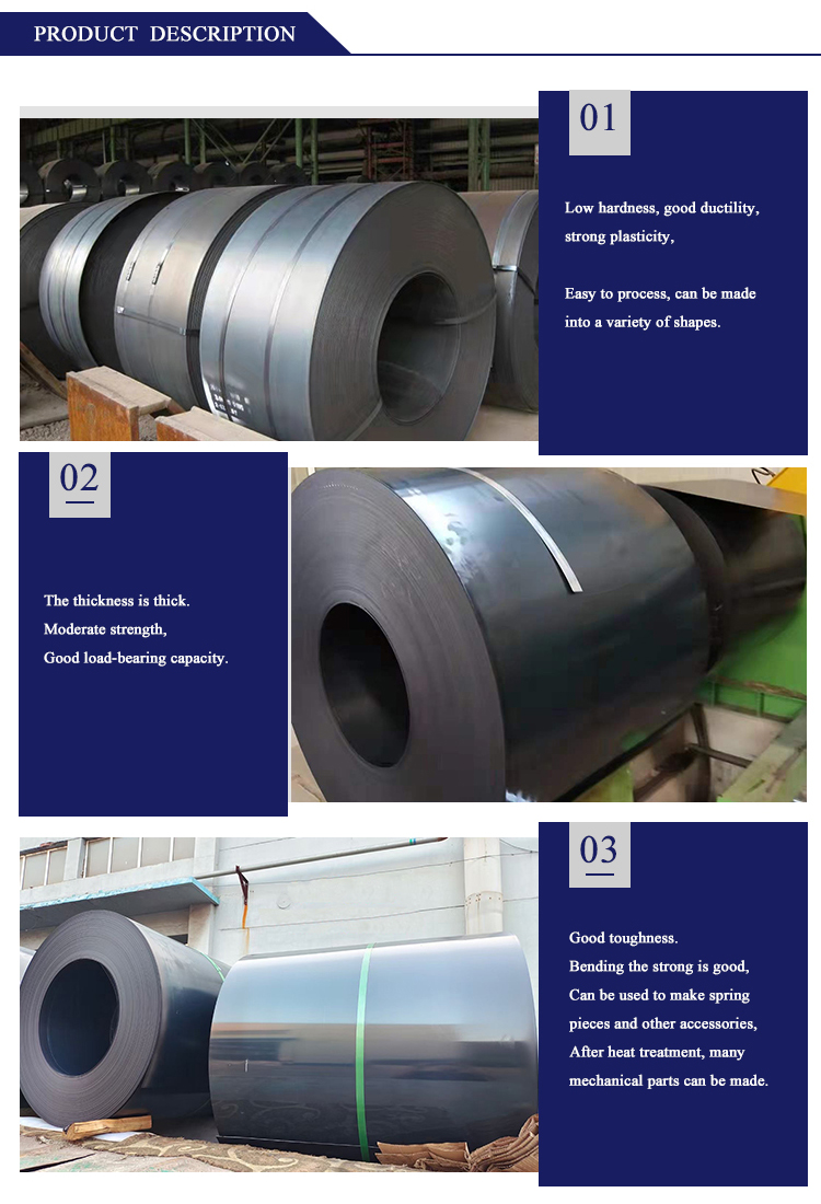 Hot Rolled Technology Black Steel Coil for Construction Industry Ship Deck and Bridge 2.75/3.75/6.75/8.75/7.75mm Thick