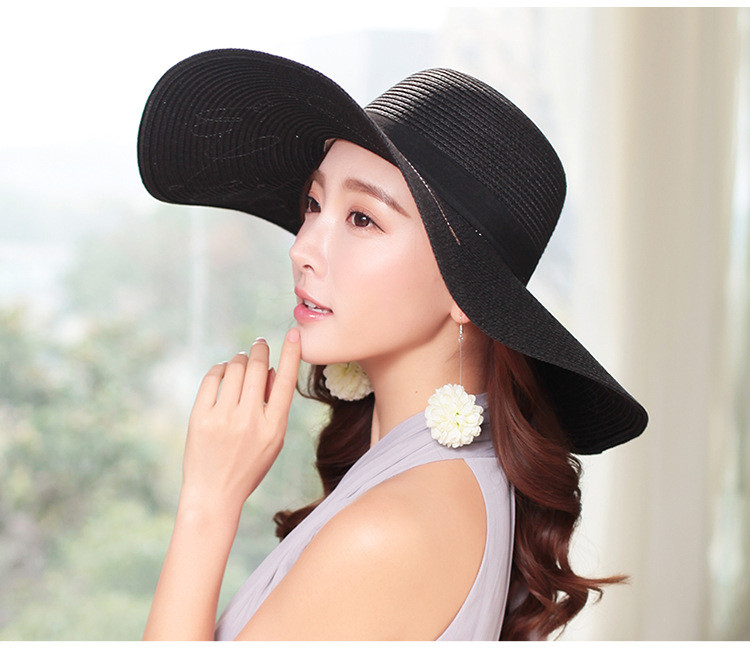 AK17519 Wide brim sunny beach paper straw hats with letter in stock , promotion cheap hats .