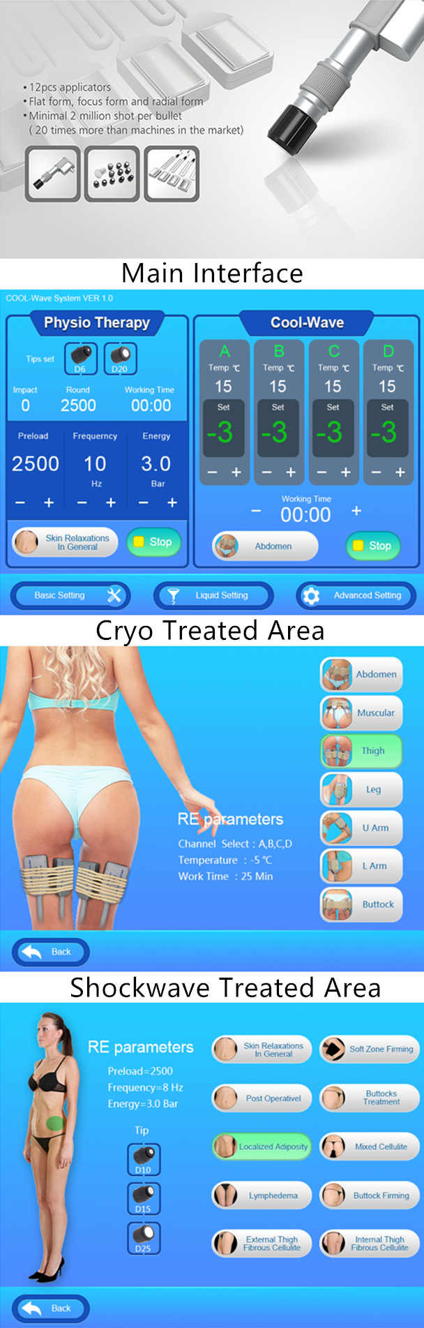 Non Invasive Cryolipolysis Fat Freezing Machine Human Engineering Design -5℃