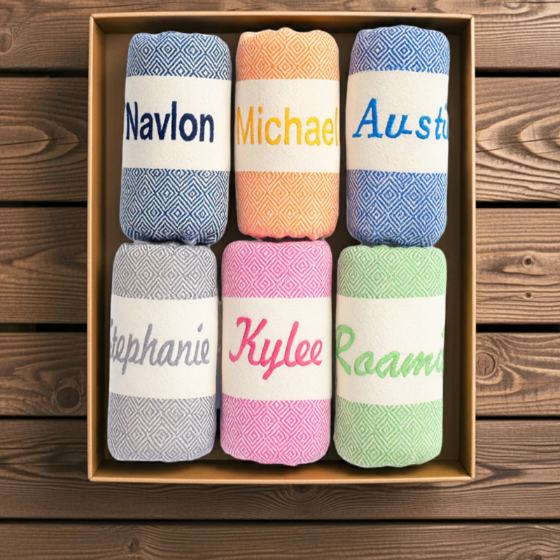 Monogrammed Quick-Dry Performance Towel with Custom Initials in Microfiber for