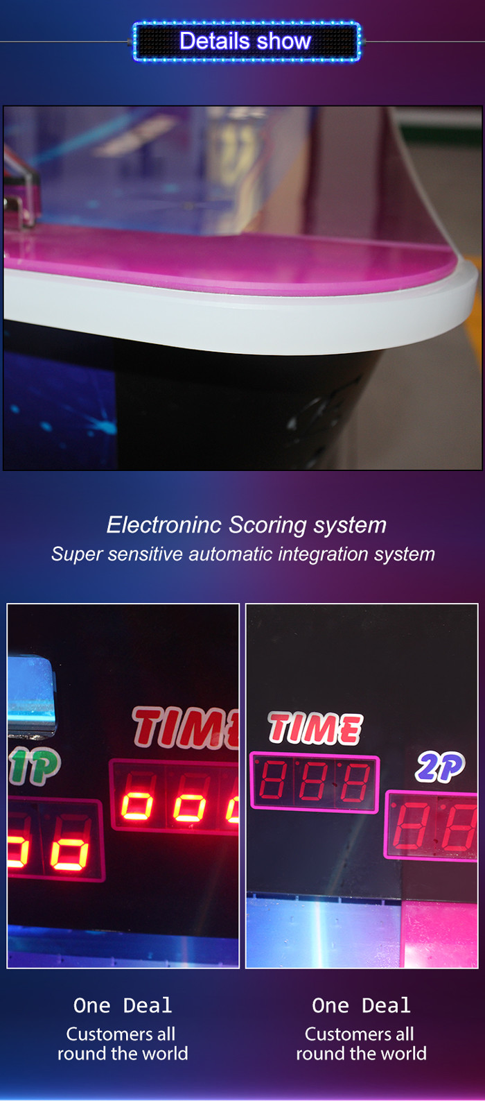 Curve Surfuce Air Hockey 2 Players Coin Operated Machine Ticket Redemption Games