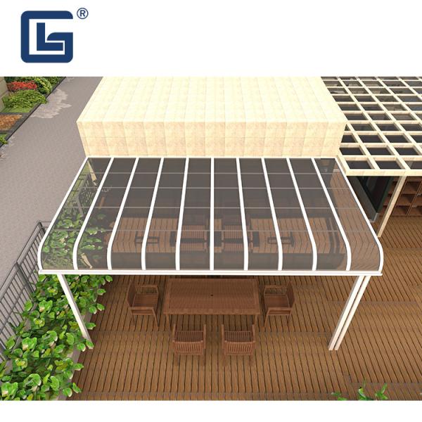 Anti UV Polycarbonate Lean To Canopy Outdoor Metal Awnings For Commercial