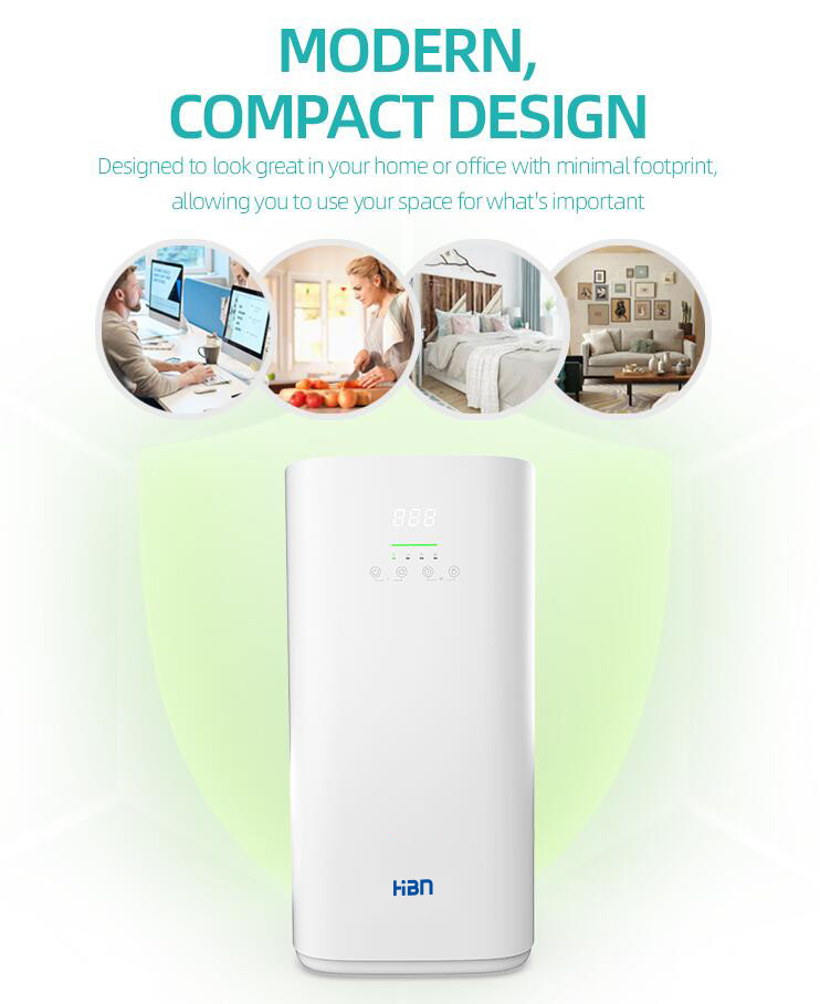 H13 HEPA Filter Air Purifier ABS Materials 400m3/h With Brushless DC Motor