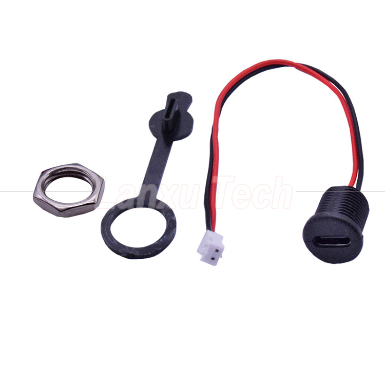 Waterproof Cap USB Type C Female Socket Jack to 2 Pin PH 2.0 XH 2.54 SH1.0 VH ZH MX Connector Cable