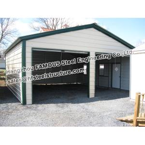 Metal Garage Pre-engineered Building Steel Structure , Fabrication