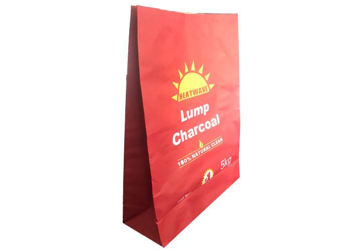 Sewn Open Multiwall Kraft Paper Bags Capacity Barbecue 5kg Charcoal Bags