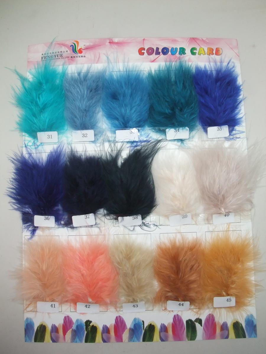 Goose Feather Hair Decoration Wire Accessory and Coque Flower Mount with Stripped Hackle