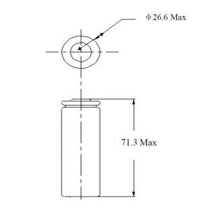 26700 Cylindrical Lithium Ion Battery Cells High Capacity 5000Mah