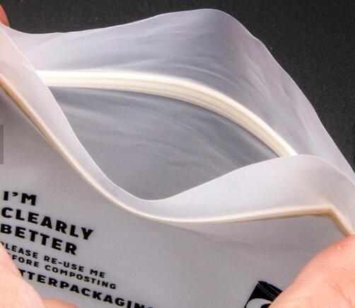 Biodegradable d matte k OEM waterproof bag zipper compostable zip packing bag