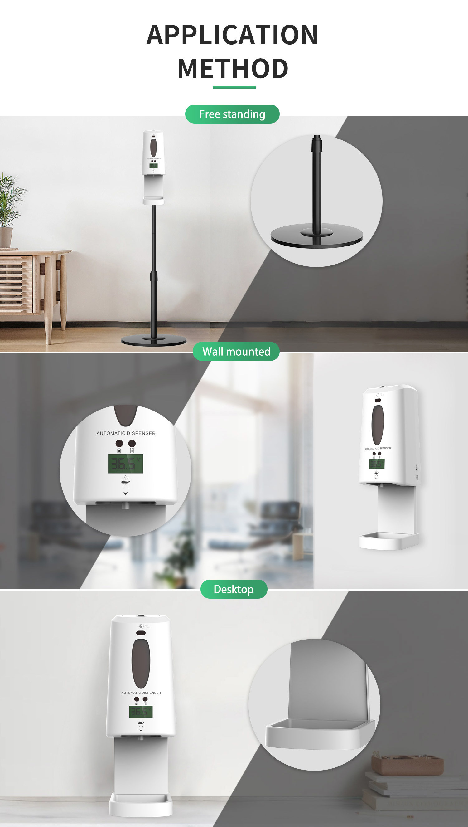1300mL Desktop Touchless Hand Sanitizer Dispenser 4 AA batteries
