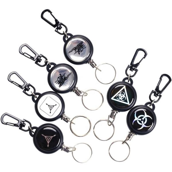 Deyi Badge Reel Heavy Duty Retractable Keychain With All Metal Carabiner Key