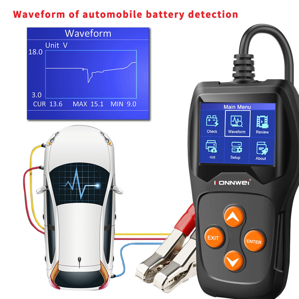 Li Ion Car Battery Tester Kw600 Battery Conductance Tester With Large TFT Color Screen