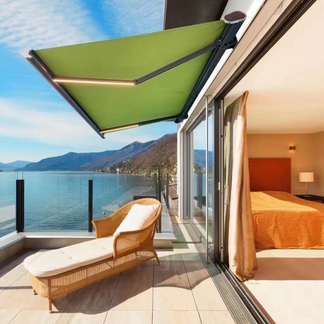 Custom Outdoor Waterproof Sun Shade Retractable Motorized Automatic Patio Cover