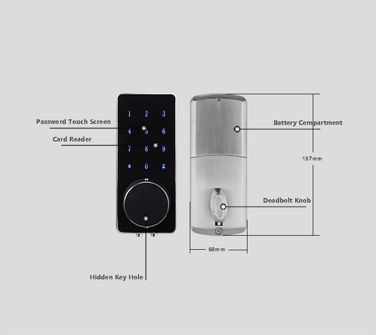 APP Control Remote Front Door Lock , Smart Bluetooth Self Locking Door Lock
