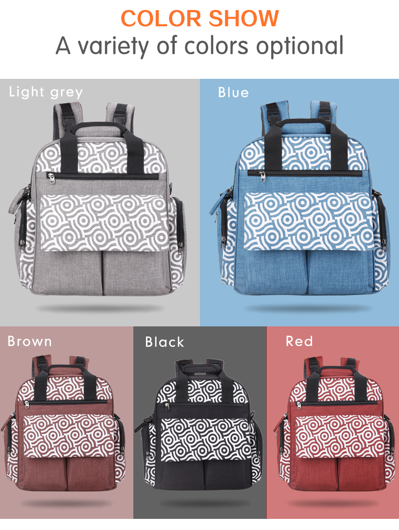 Large Capacity Maternity Mummy Diaper Bag Multi-functional Travel Backpack with Stroller Strap with Changing Station