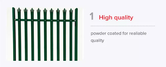 Hot Dip Galvanized Metal Palisade Fence D Pale 65mm Highway 2.0mm Thickness