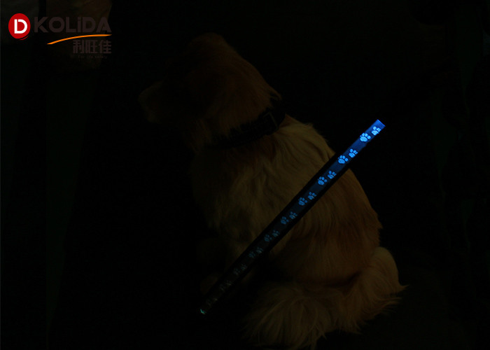Nylon Safety Walking Flashing LED Dog Leash Light Up Dog Leash Harness