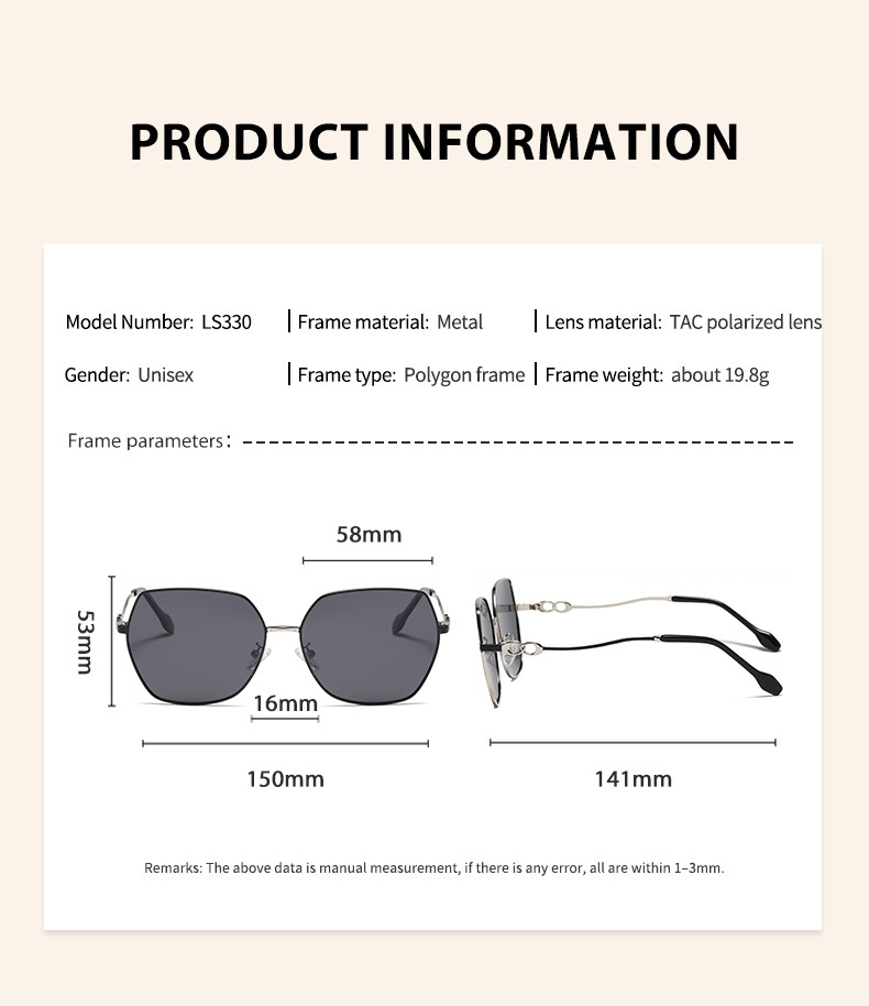 Hollow Gradient Color Metal Frame Sunglasses Polarized For Women