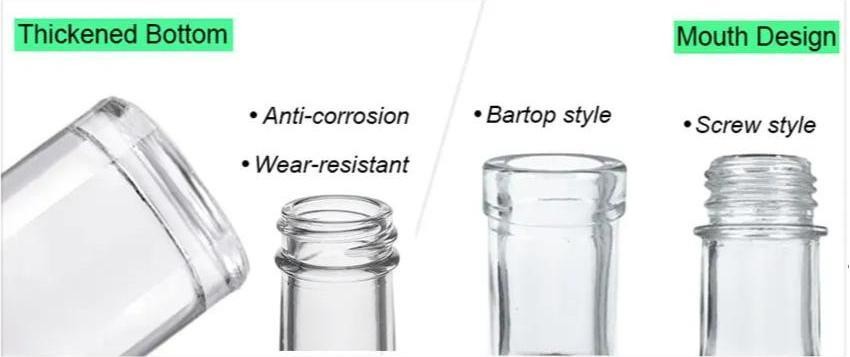500ml 1 Liter Glass Liquor Bottles For Spirit Liquor Beverages