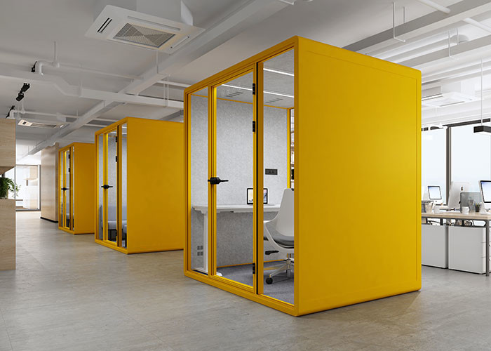 Large Size Quiet Work Pods Soundproof Modular Acoustic Booth For 4 Person