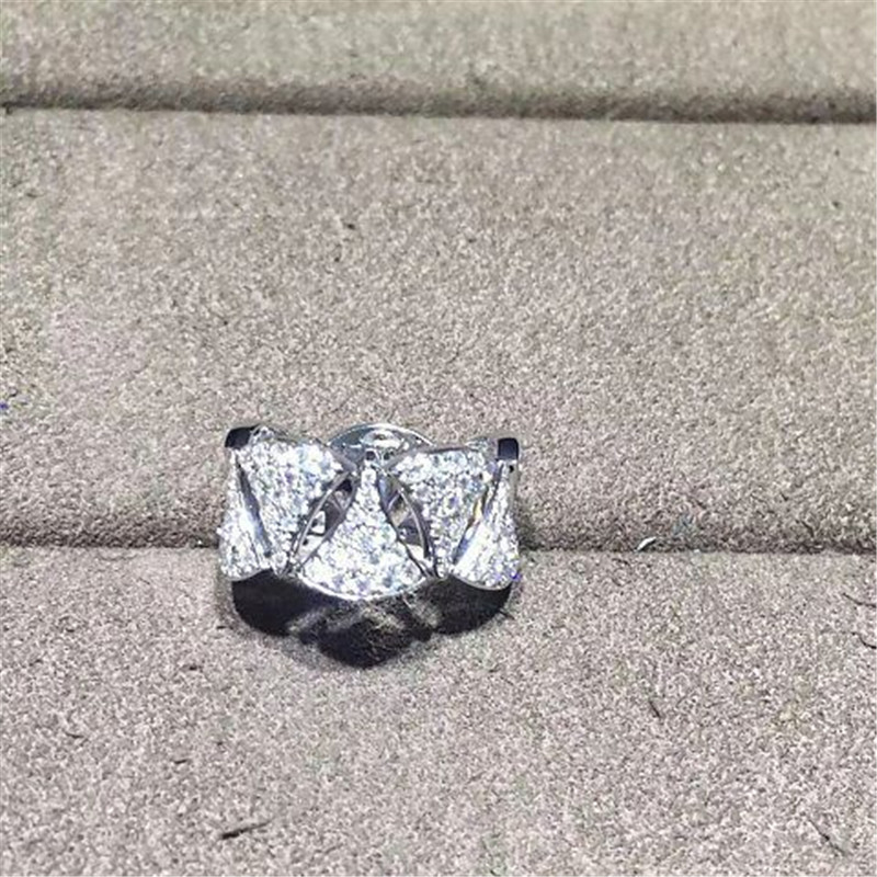 Bi divas' dream series ring 18k white gold yellow gold rose gold diamond ring Jewelry factory in Shenzhen, China