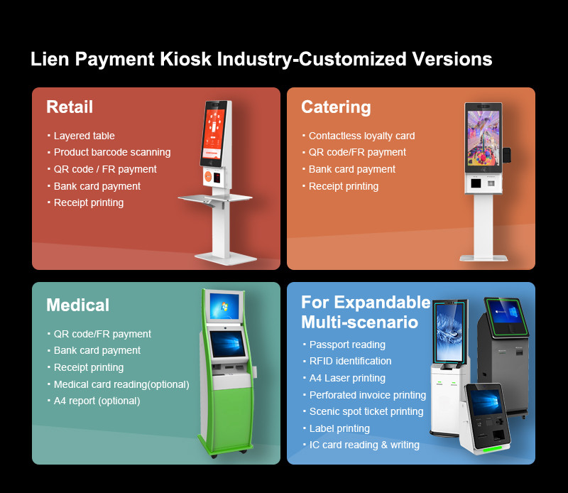 Amusement Park Ticket Vending Kiosk Machine with 43 Inch Touch Screen and QR Scanner