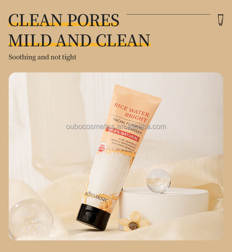 Face Wash Facial Cleanser Whitening Face Wash With Rice Extract for Oily Dry Skin