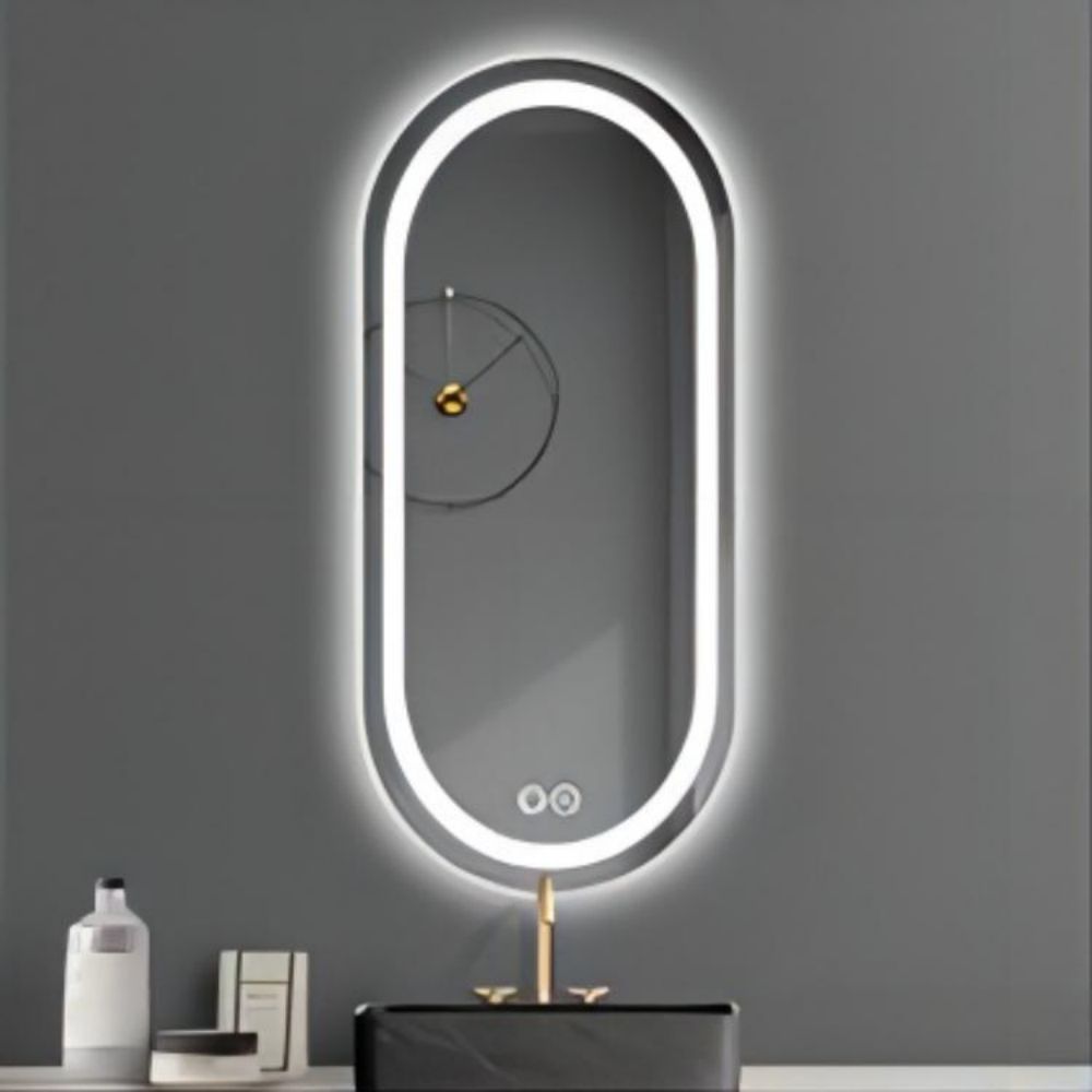 Small Salon Hanging Wall With Led Mirror Backlit Bathroom Smart Fitness Bevelled Touch