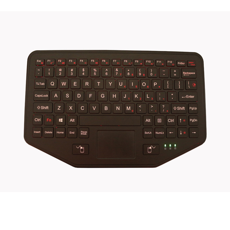  Ruggedized Vehicle Keyboard Desktop With Touchpad Backlit Scissors Switch Manufactures