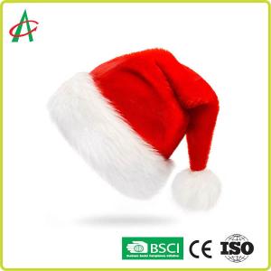  Anti Allergic Unisex Children Red Velvet Christmas Hats Manufactures
