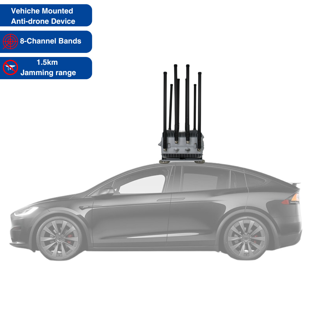  Vehicle-Mounted Magnetic Drone Signal Interference Box 8-Channel Bands FPV Drone Jammer Manufactures