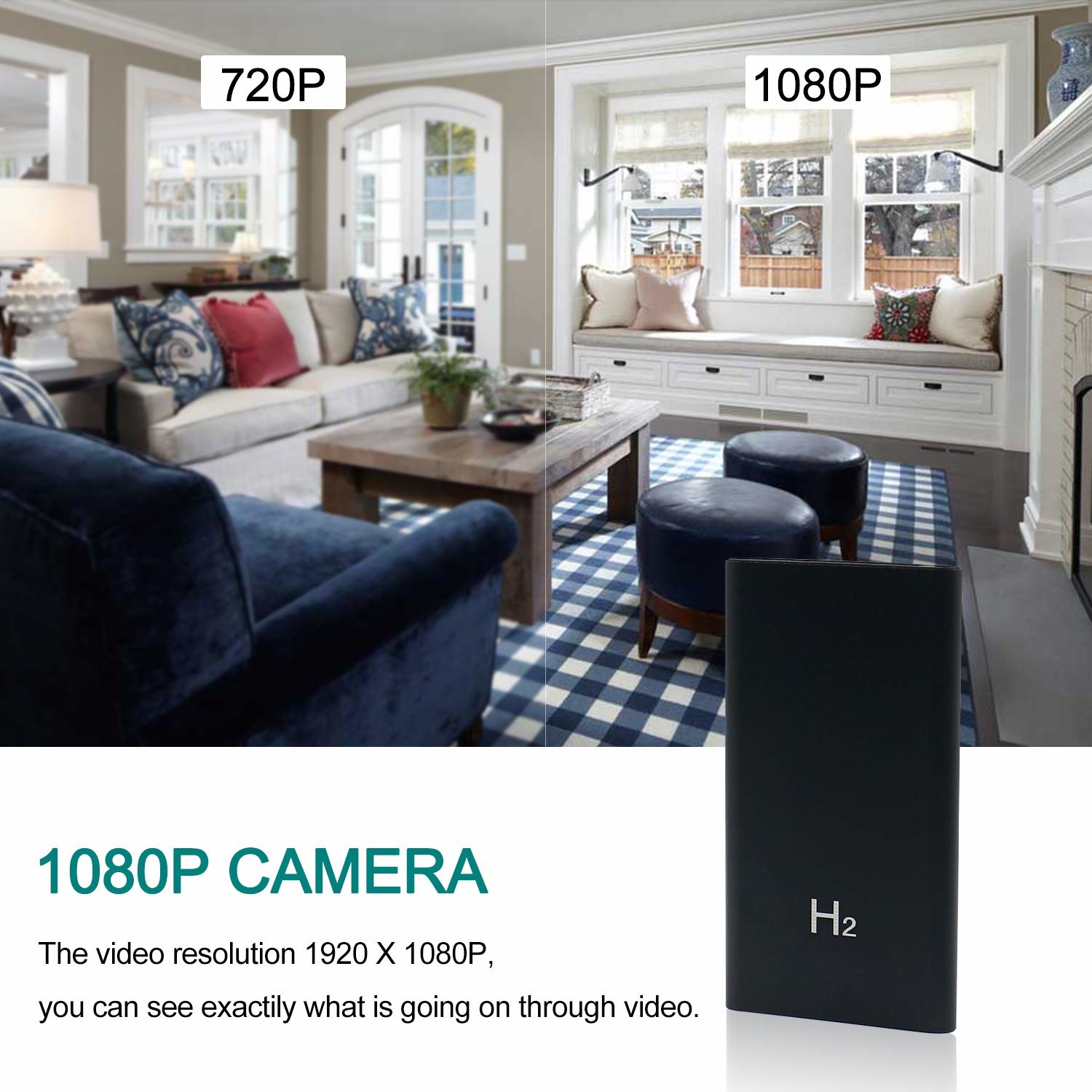 Hot Mini HD 1080P SPY Hidden Camera Power Bank Motion Detection Recorder 5000mAh Device Charger Black H2