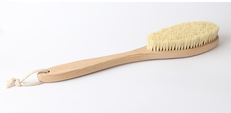 Customizable Bath Shower Brush For Body Dry Skin Natural Beech Wood Sisal Bristles