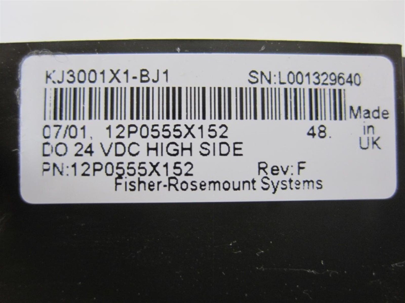 KJ3001X1-BJ1 INPUT MODULE DELTA V HIGH-SIDE CARD 24 VDC 45 MA 8 CHANNEL