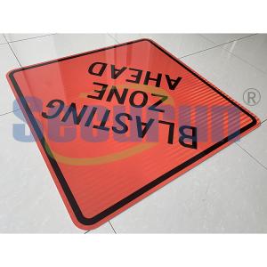 ISO9001 Diamond Shape Blasting Zone Ahead Signage For Temporary Traffic Control