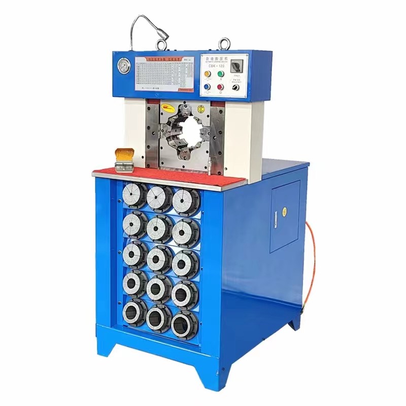 3 Inch PLC AC Hose Crimping Machine For More Pressure Max Opening 158mm Hose Crimping Machine