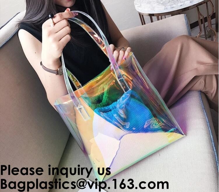 Fashion Neoprene Shopping Beach Tote Bag, Custom Waterproof Outdoor Beach Bean Bag, Promotional Clear Beach Bag