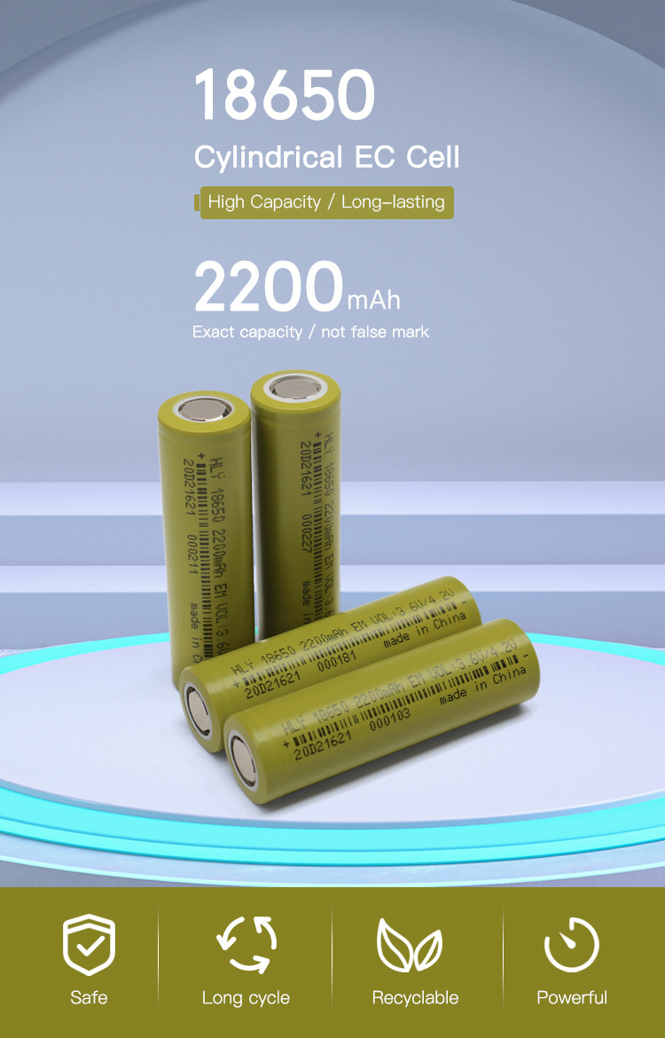 3.6V High Capacity 2200mah 18650 Rechargeable Lithium Battery For Vacuum Cleaner