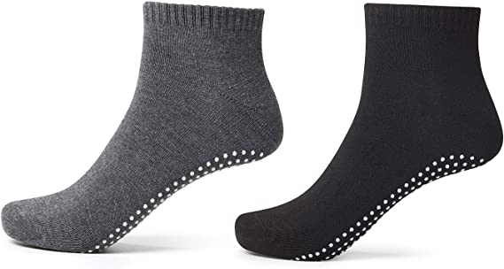 Diabetic Adults Men Women 4 Pairs Unisex Grip Socks for Yoga Home Workout Barre Pilates Hospital Non Slip