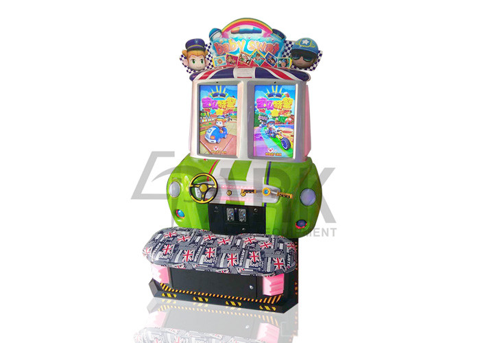 Newest Kids Coin Operated Baby Swat 3 Car Racing Game Machine
