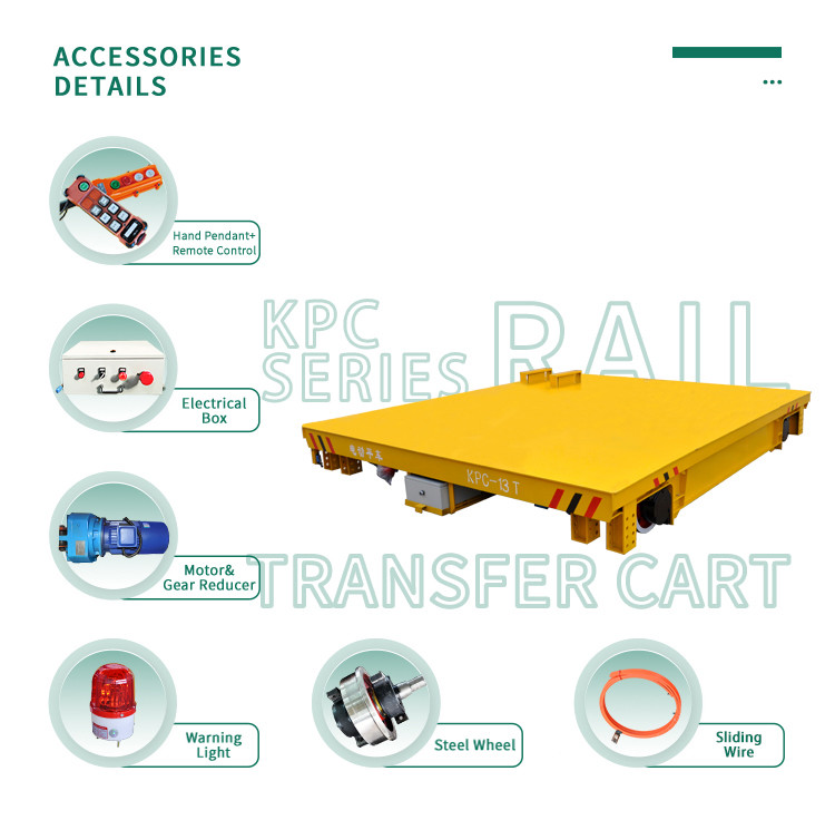 2T Hot Sale Industrial Metal Plate Railway Transfer Electric Trolley