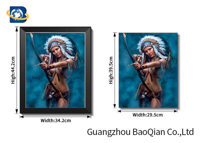 Unique 3d Gift Lenticular 3d Framed Picture With Animal / Beautiful Girl
