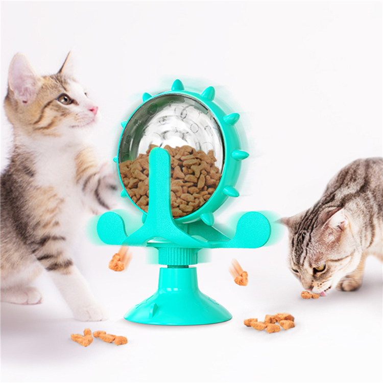 2021 Interesting New Product Cat Snack Dispenser Interactive Small Pet Toy Leaking Supply Windmill Kitten Feeder