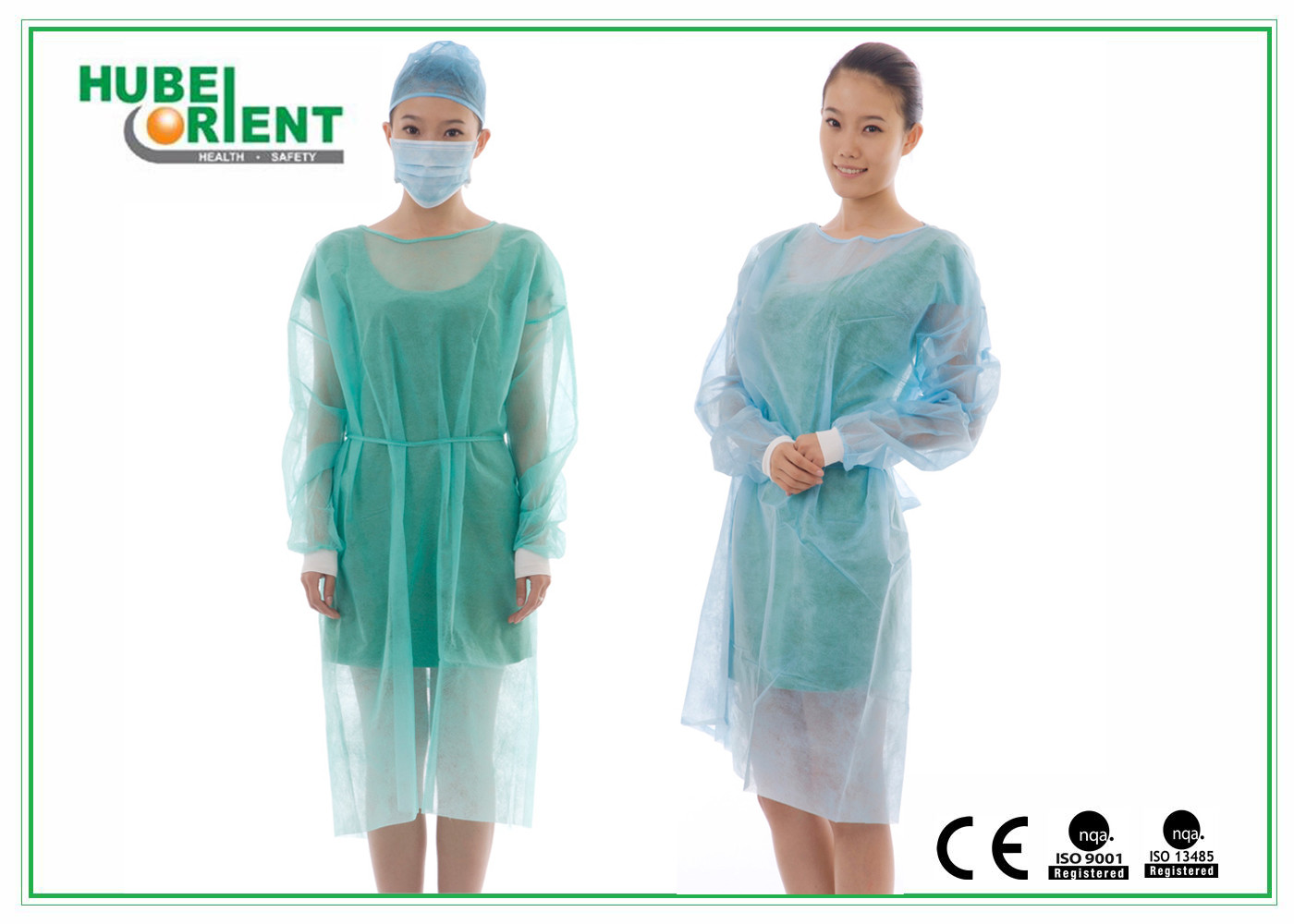 Soft Disposable Medical Use Non-Woven Isolation Gowns With Knitted Cuffs For Medical Environment